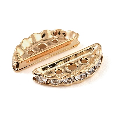 Brass Crystal Rhinestone Spacer Bars RB-T019-02B-KCG-1