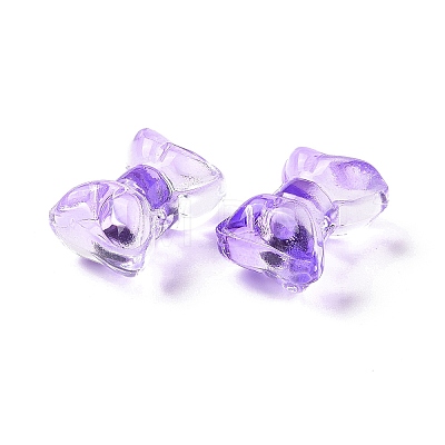 Transparent Spray Painted Glass Beads GLAA-I050-11B-1