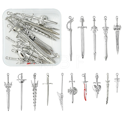 15Pcs 15 Styles Alloy Pendants FIND-YW0004-81-1