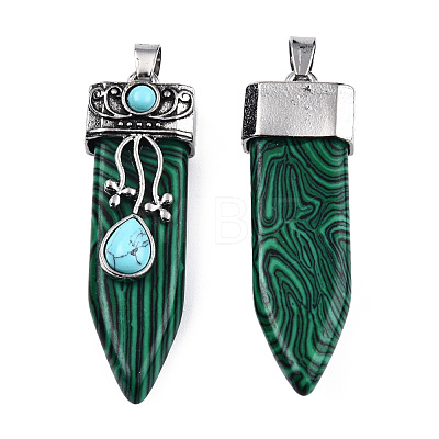 Synthetic Malachite Pendants G-S292-05C-1