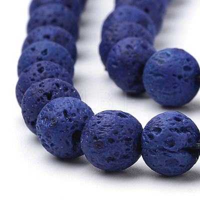 Synthetic Lava Rock Beads Strands G-S277-6mm-04-1