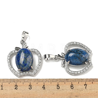 Natural Dyed Lapis Lazuli with Clear Cubic Zirconia Pendants G-G133-03P-21-1