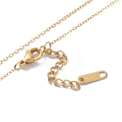 Ion Plating(IP) 304 Stainless Steel with Polymer Clay Rhinestone Necklaces NJEW-G081-09G-1
