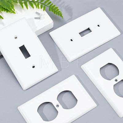  4Pcs 2 Styles Receptacle Outlet Wall Plate AJEW-NB0002-25-1