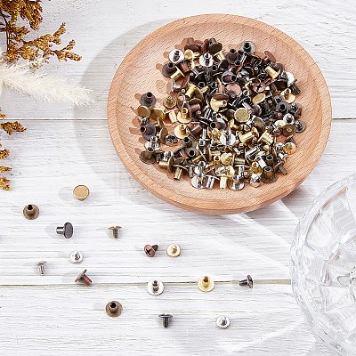 100Pairs 5 Colors Alloy Rivet Screw FIND-GF0009-53-1