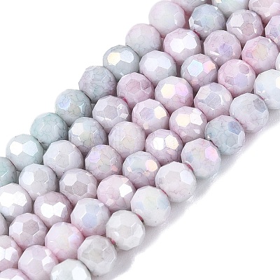 Anti-Tarnish Electroplate Glass Beads Strands EGLA-ZX010-4mm-06-1