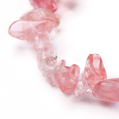 Cherry Quartz Glass Chip Beads Stretch Bracelets BJEW-JB05765-02-1
