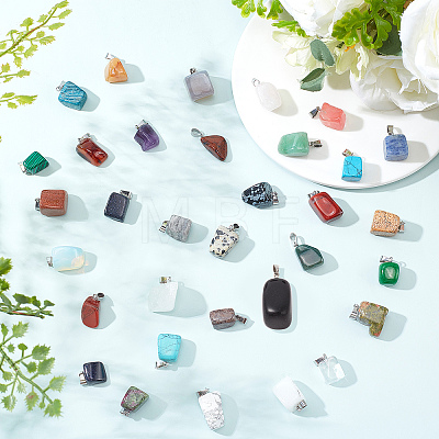 Natural & Synthetic Mixed Gemstone Pendants G-SC0001-36-1