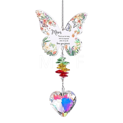 Metal Butterfly with Word Hanging Ornaments PW-WG8EBA8-02-1