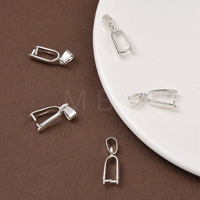 Silver Color Plated Brass Ice Pick Pinch Bails X-KK-K802-S-1