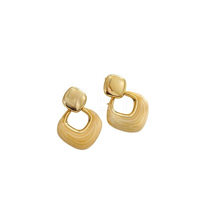 Alloy & Enamel Stud Earrings WG93313-01-1