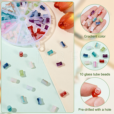  90Pcs 10 Colors Glass Beads Strands GLAA-NB0001-55-1