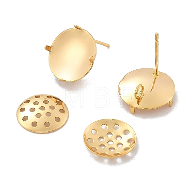 Brass Studs Earring Findings KK-K382-16A-G-1