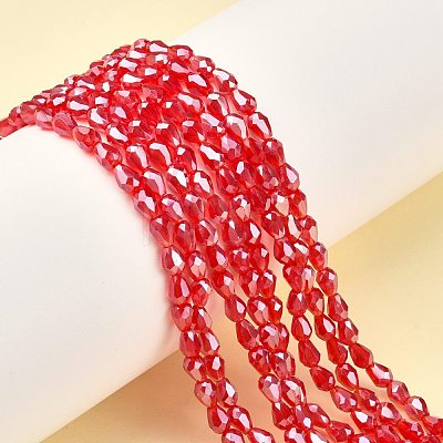 Electroplate Glass Beads Strands EGLA-R008-6x4mm-9-1