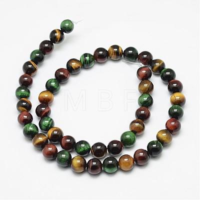 Natural Tiger Eye Beads Strands G-N0224-02-10mm-1