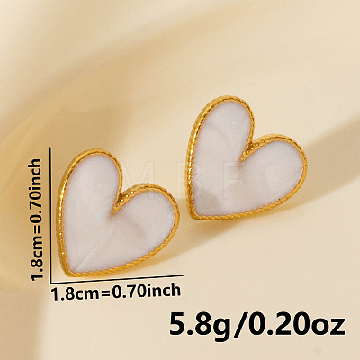 Fashionable 304 Stainless Steel Heart Stud Earrings LS-JW1636-2-1