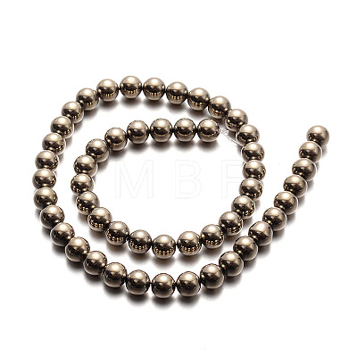 Electroplated Non-magnetic Synthetic Hematite Bead Strands X-G-E304-51-6mm-1