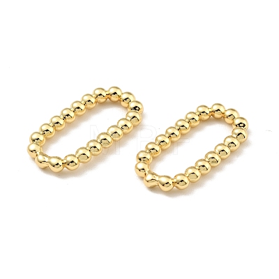 Rack Plating Brass Imitation Round Beading Links Rings KK-G416-55G-1