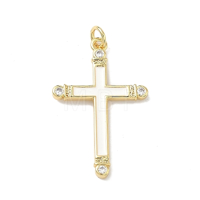 Brass Micro Pave Cubic Zirconia Pendants KK-Z153-24G-1
