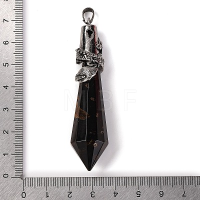 Natural Tiger Eye Pointed Big Pendants G-Q184-02L-AS-1