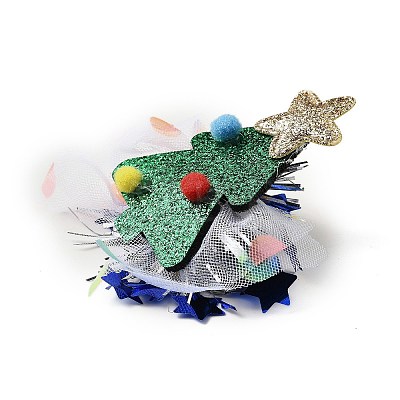 Christmas Theme Glitter Felt Fabric Alligator Hair Clip PHAR-U002-01F-1