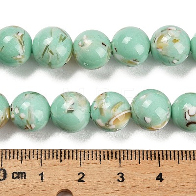 Assembled Synthetic Stone and Trochus Shell Beads Strands G-B128-08D-02-1