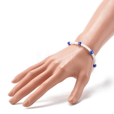 Glass Beads & Handmade Lampwork Beads Stretch Bracelets for Kid BJEW-JB06475-03-1