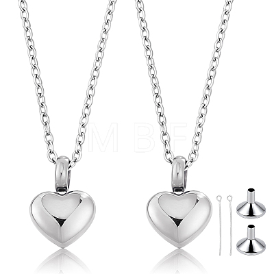 2Pcs 304 Stainless Steel Urn Ashes Pendants STAS-BC0004-38P-1