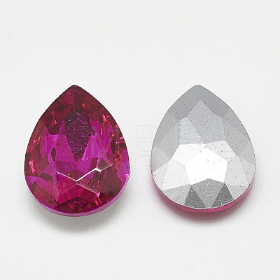 Pointed Back Glass Rhinestone Cabochons RGLA-T081-13x18mm-09-1