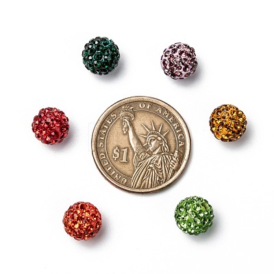 Pave Disco Ball Beads X-RB-A130-10mm-M-1