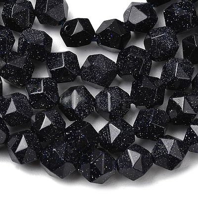 Synthetic Blue Goldstone Beads Strands G-Z119-A24-01-1