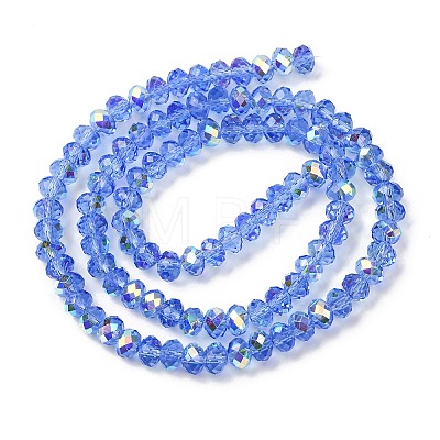 Electroplate Transparent Glass Beads Strands EGLA-A046-01B-20-1