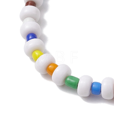 Acrylic & Colorful Glass Seed Braided Bead Bracelets BJEW-JB10340-1