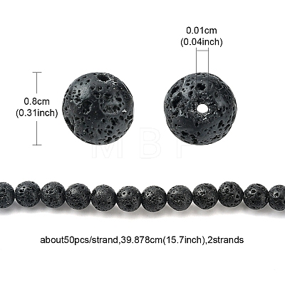 Natural Lava Rock Beads Strands G-YW0002-07-1