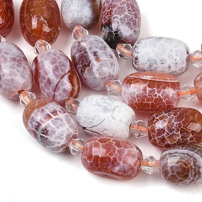 Natural Fire Crackle Agate Beads Strands G-K393-G02-12x16-1