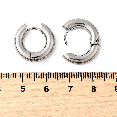 Tarnish Resistant 202 Stainless Steel Huggie Hoop Earrings EJEW-O087-08L-P-1