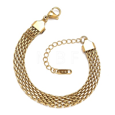 Ion Plating(IP) 304 Stainless Steel Mesh Chain Bracelet BJEW-G669-14G-1