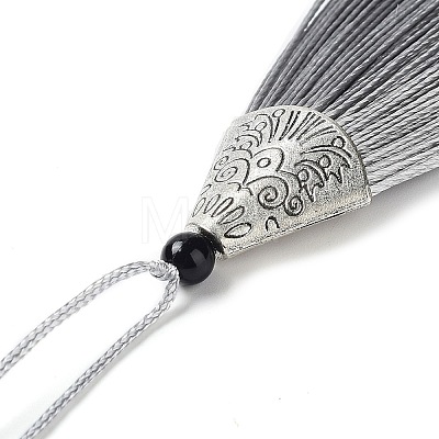 Nylon Tassels Big Pendant Decorations HJEW-G010-A12-1