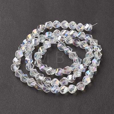 Electroplate Glass Beads Strands X-EGLA-R031-8mm-10-1