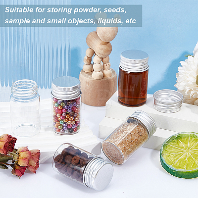 BENECREAT 20Pcs Glass Bead Containers CON-BC0007-31A-1