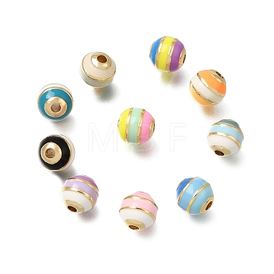 Brass Enamel Beads KK-CBA0E55-02A-G-1