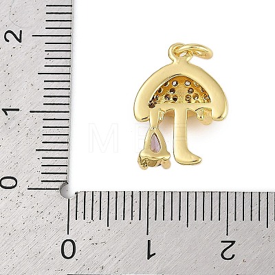 Rack Plating Brass Micro Pave Cubic Zirconia Pendants KK-R166-02G-05-1