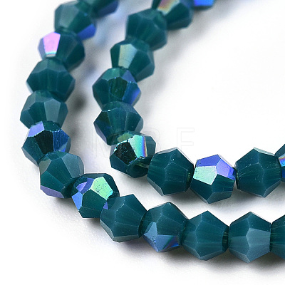 Opaque Solid Color Electroplate Glass Beads Strands EGLA-A039-P2mm-L18-1