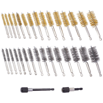 30Pcs 30 Styles Stainless Steel Bore Brush FIND-DL0001-02-1