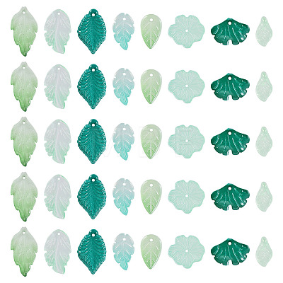80Pcs 8 Styles Transparent Glass Pendants & Beads Sets DGLA-TA0001-63-1