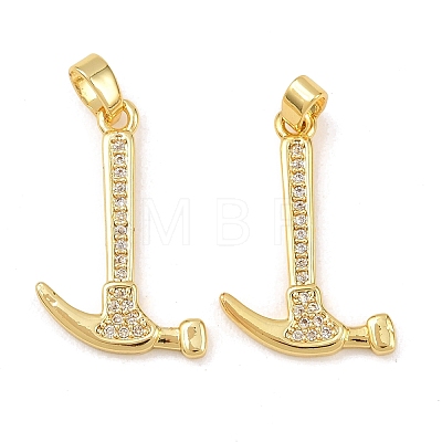 Brass Micro Pave Clear Cubic Zirconia Pendants KK-G549-16B-G-1