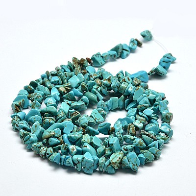 Chips Synthetic Turquoise Beads Strands X-G-N0134-08A-1