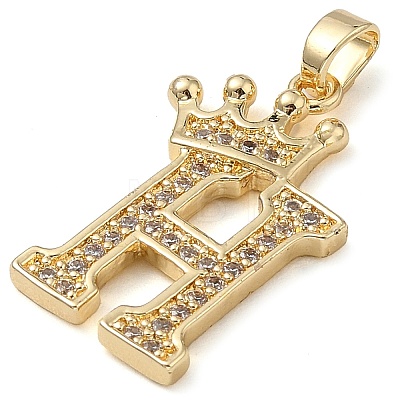 Rack Plating Brass Micro Pave Cubic Zirconia Pendants KK-D535-01H-RS-1