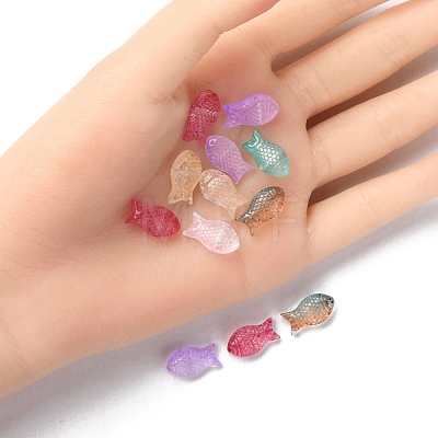 35Pcs Transparent Spray Painted Glass Beads GLAA-YW0001-69-1