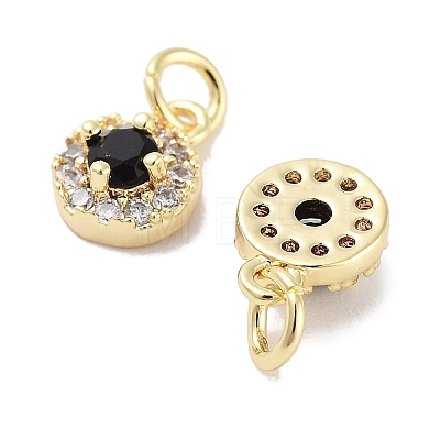 Brass Micro Pave Cubic Zirconia Charms KK-C051-12G-01-1